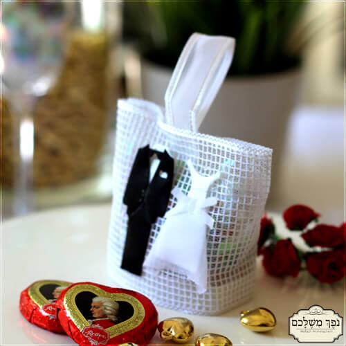 תיק רשת חתן כלה - מזכרת לאורחים בחתונה מתנות לאורחים בחתונה מזכרות לאורחים בחתונה מזכרות לאירועים מזכרת לאורחים בחינה