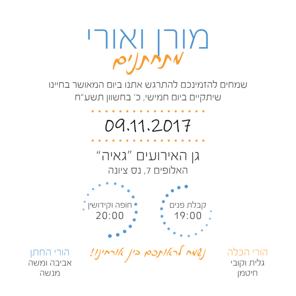 חתול וכלב - הזמנה לחתונה - נופך משלכם